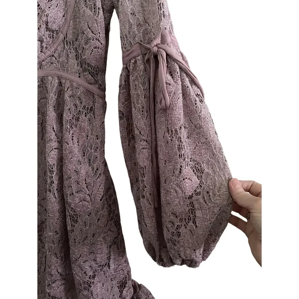 Free People Ruby Lacy Mauve Dress Small